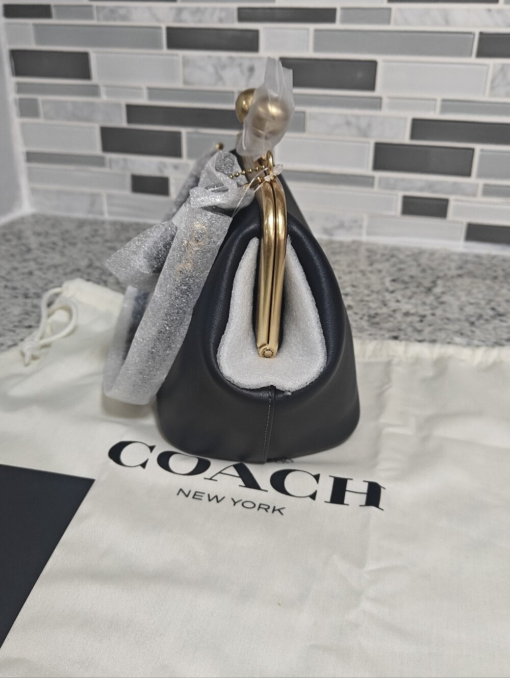 Coach Kisslock Frame Bag 16 (Black) - Picture 4 of 16